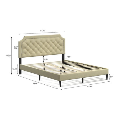 Modular Bed : Tufted Upholstered Platform Bed