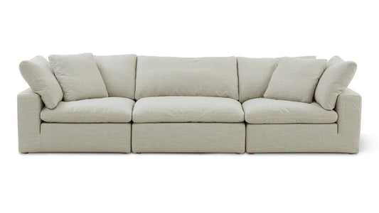 3 Seater Sofa:- Neppar Fabric Sofa Set, (Light Grey)