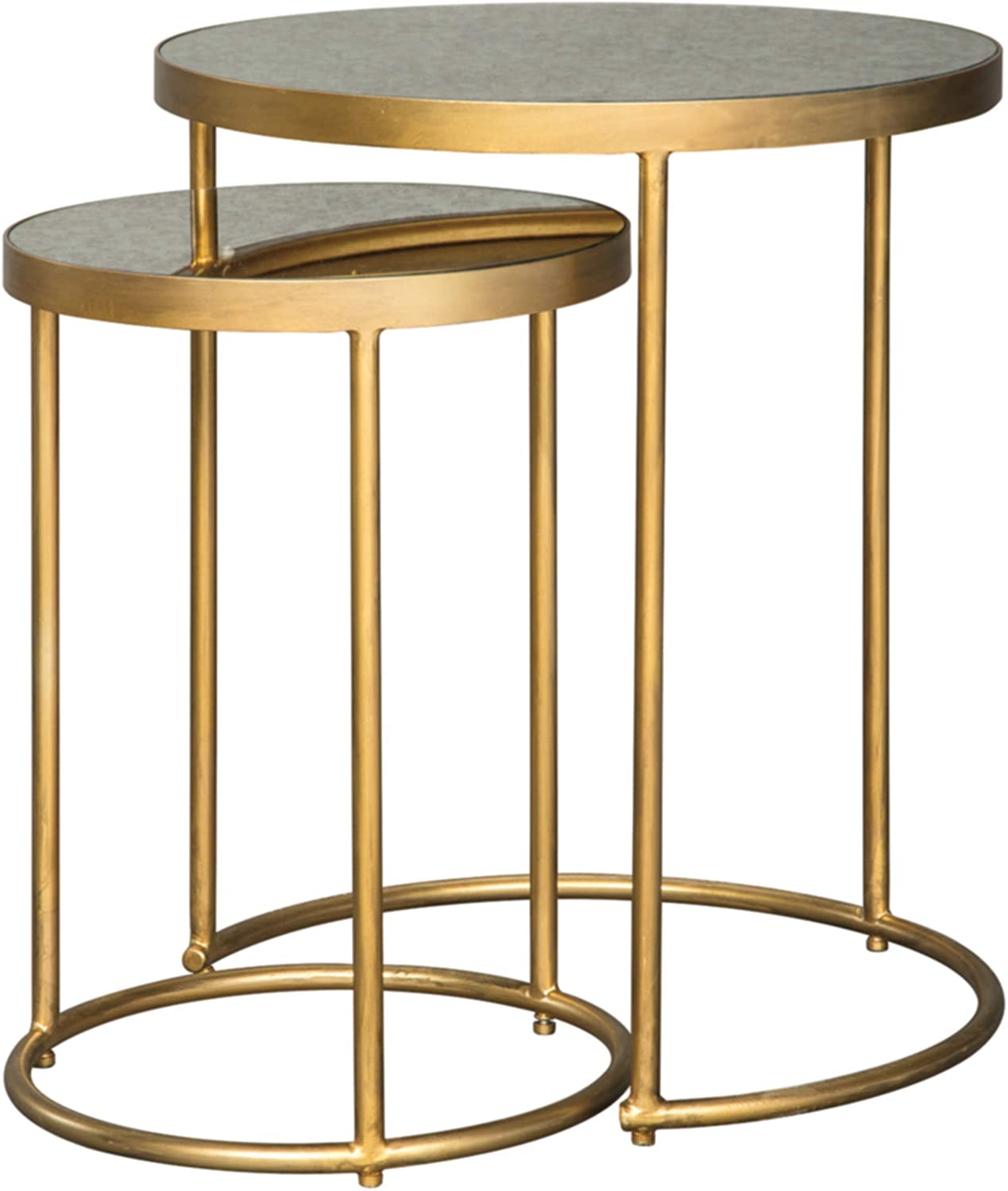 Nest Of Tables Nesting Accent Table Set of 2, Gold Metal 