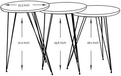 Nest Of Tables : 3 HIGH Gloss Nesting End Tables Nightstands