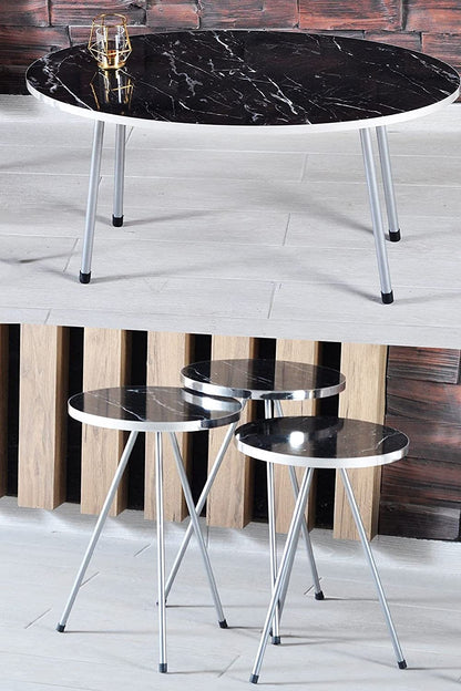 Nest Of Tables : 4 Piece Living Room Table Set Coffee Table/Round Nesting Tables