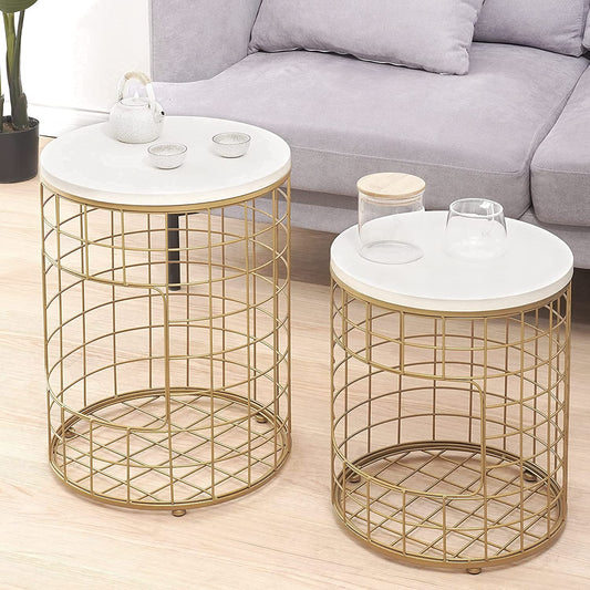 Nest Of Tables : Coffee Nesting Table Set of 2 Modern Decor Side Desk with Storage Hole