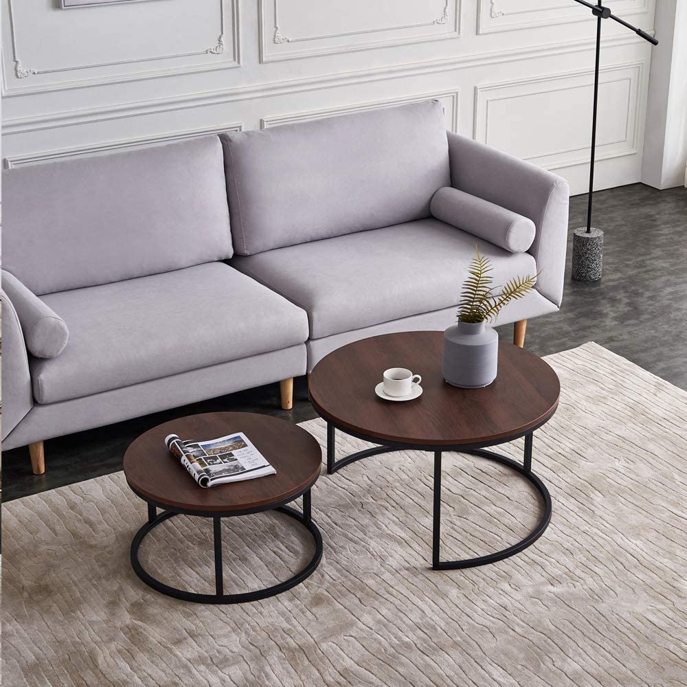 Nest Of Tables : Nesting Coffee Table Set of 2 Modern Accent Coffee Table