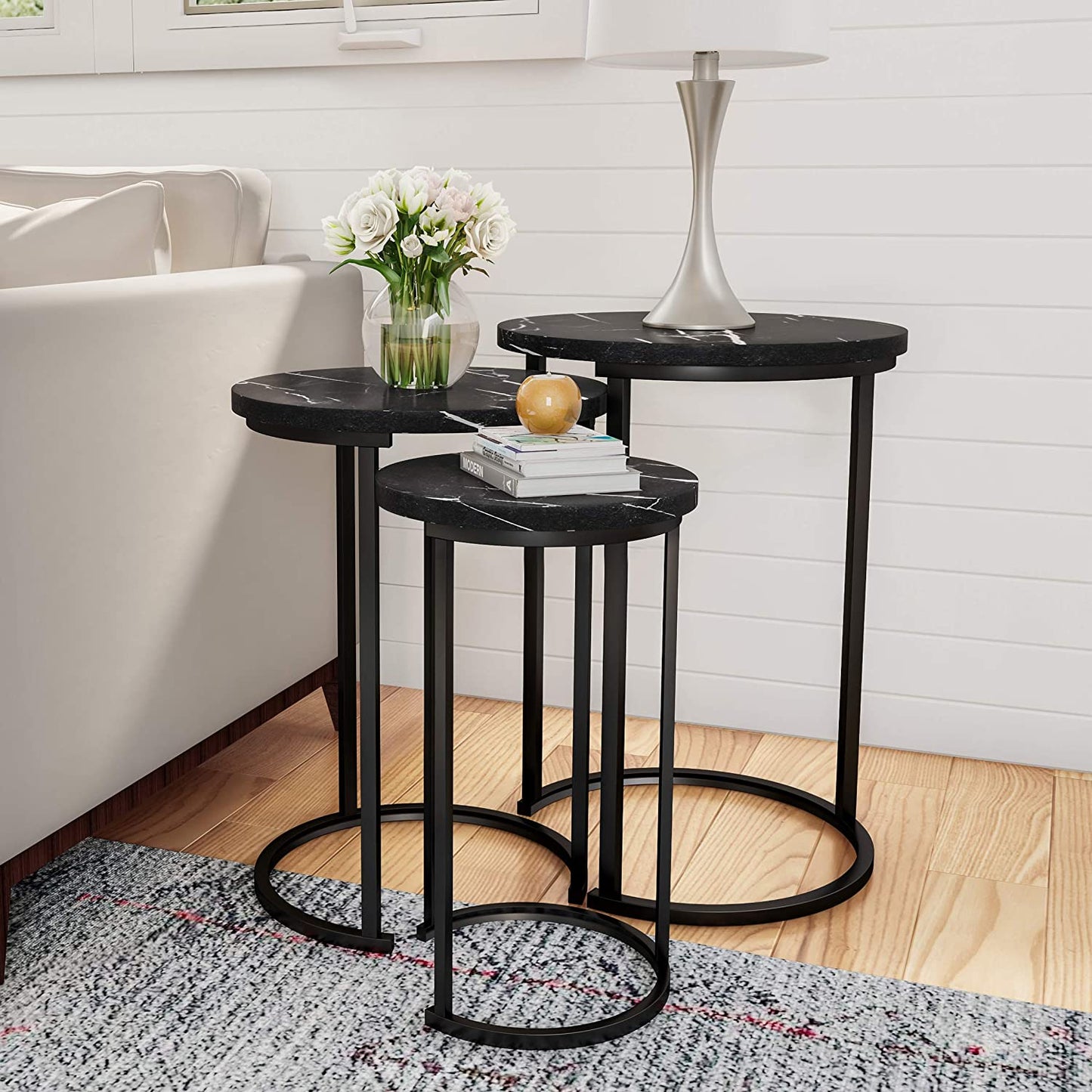 Nest Of Tables Round Nesting Tables, Largest Dimensions