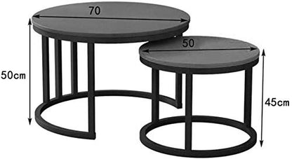 Nest Of Tables Set of 2 End Table Top Sturdy Metal Frame Wood Desk Centerpiece Living Room Apartment Modern Industrial Simple