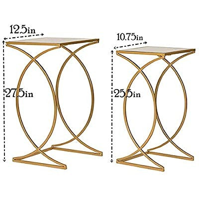 Nest Of Tables Set of 2 Nesting Coffee Tables Decorative Accent Side End Tables Plant Stand for room, Living Room, Home Office and Patio