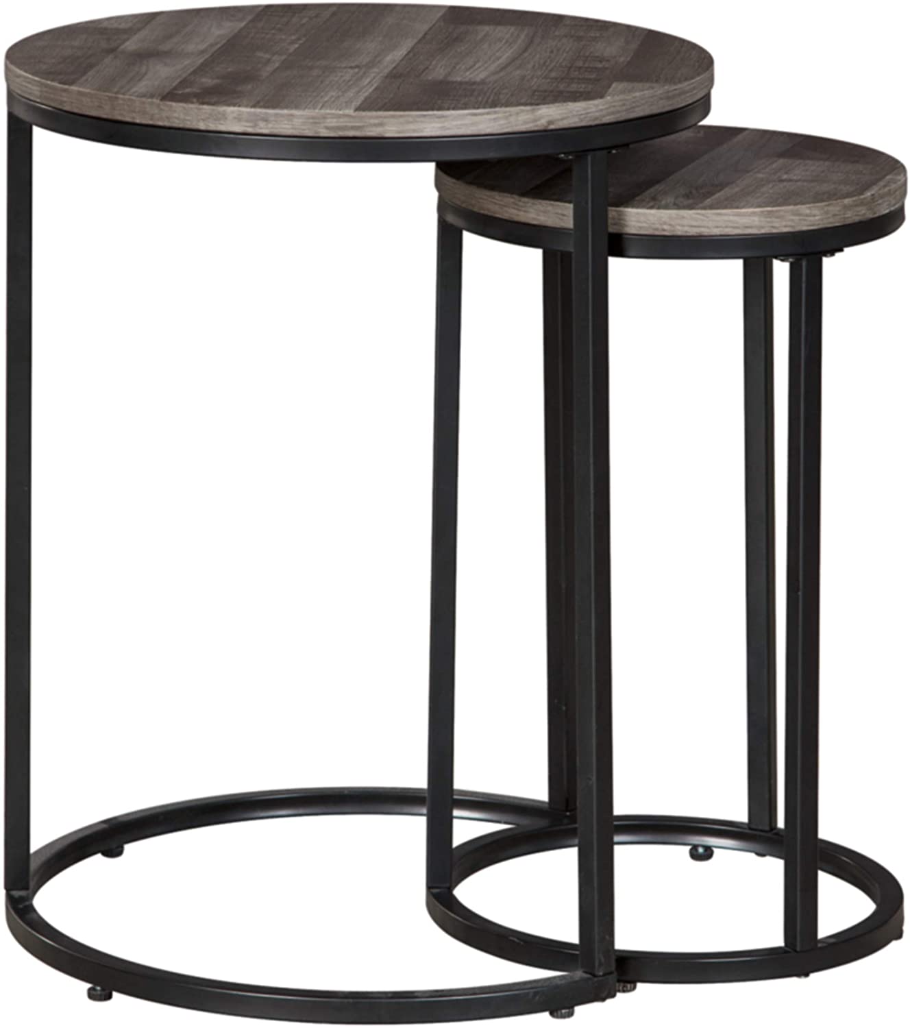  Nest Of Tables Set of Two Casual Black Grey