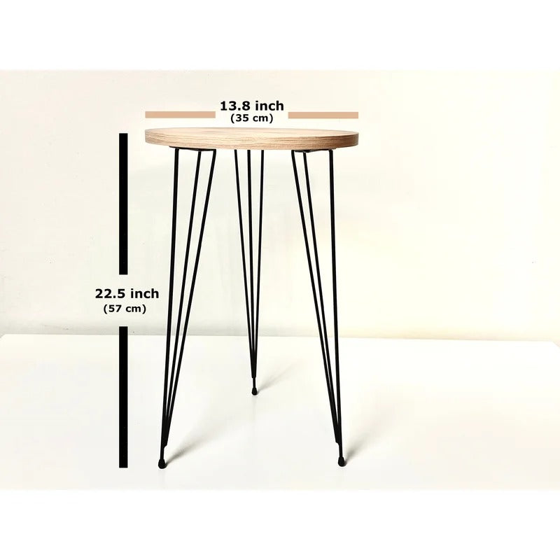 Nest Of Tables Tables for Small Spaces, Nightstand Table with Metal Legs for Living Room, Office, Balcony - Sturdy & Easy Assembly, Pine Wood