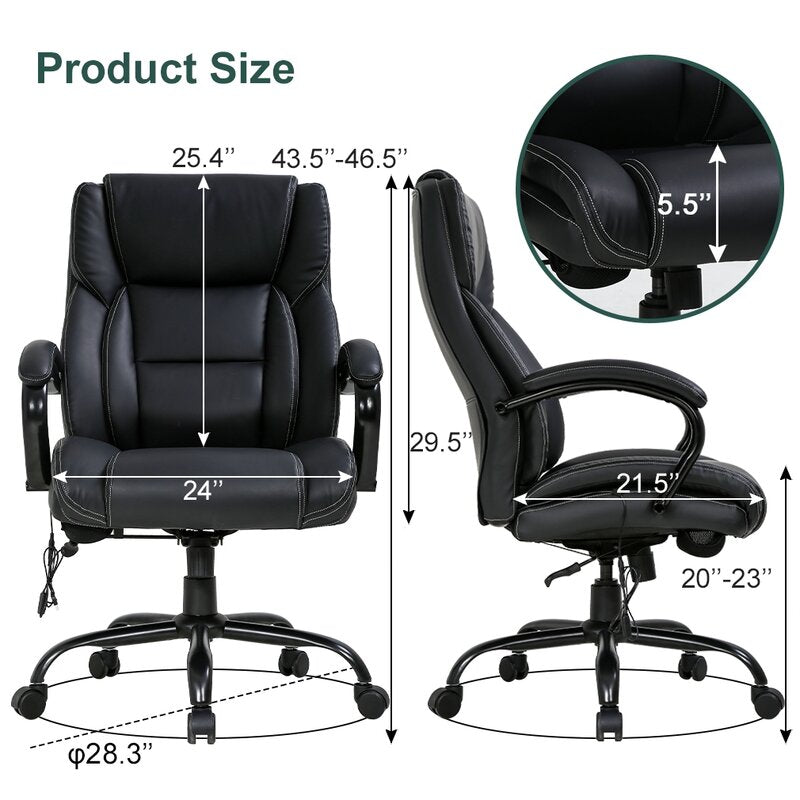 Office Chair : Black Faux Leatherette chair