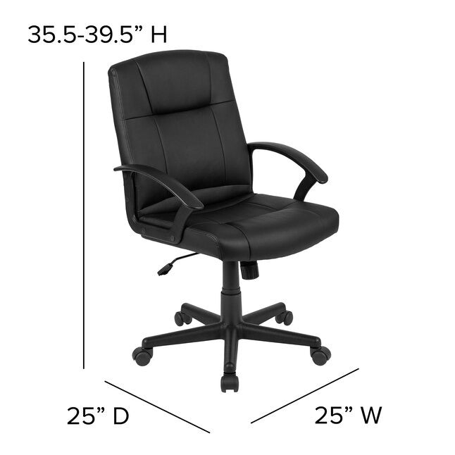 Office Chair : Black Upholstered with Elastic Fabric Chair