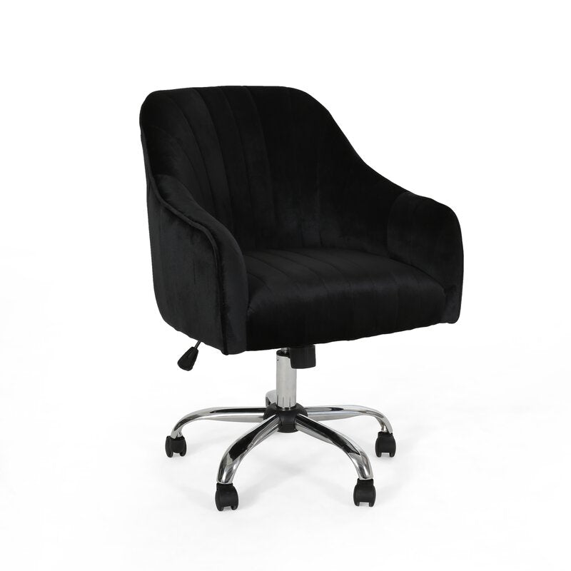 Office Chair : Black Velvet Office Chair