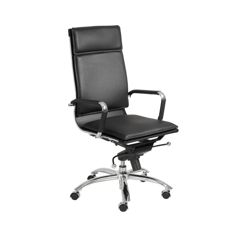 Office Chair : Faux Leatherette Black Office Chair