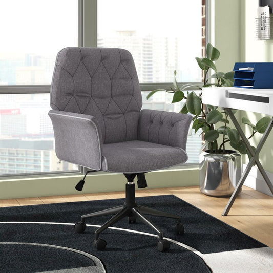 Office Chair : Grey Fabric Office Chair