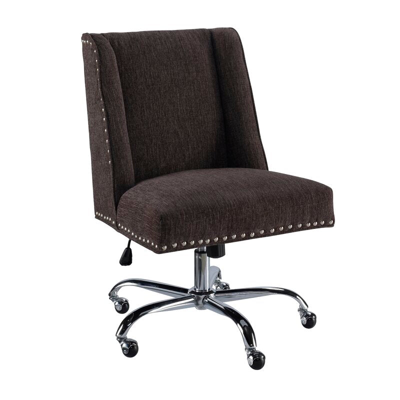 Office Chair: Silver Upholstered Office Chair