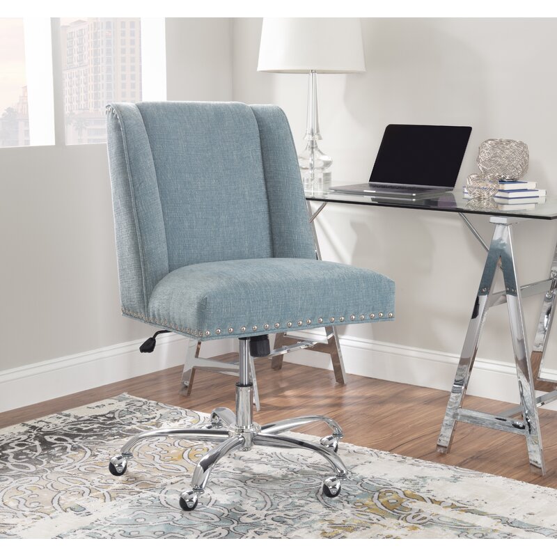 Office Chair: Silver Upholstered Office Chair – GKW Retail