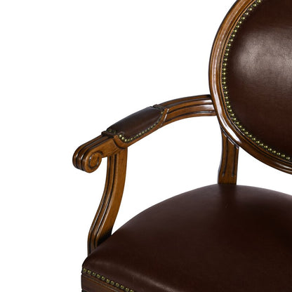 Office Chair : Upholstered Brown Faux Leatherette Office Chair