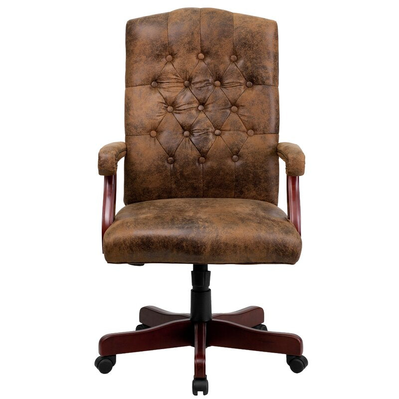 Office Chair : Upholstered Brown Office Chair