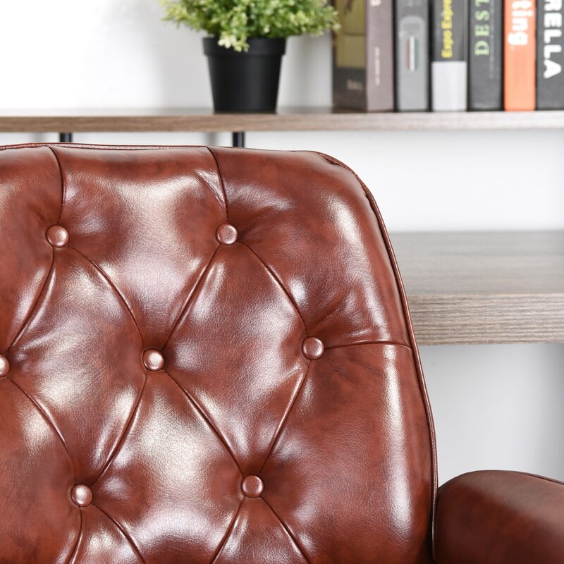 Office Chairs: Brown Faux Leatherette Chair