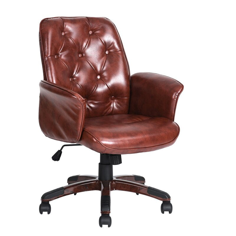 Office Chairs: Brown Faux Leatherette Chair