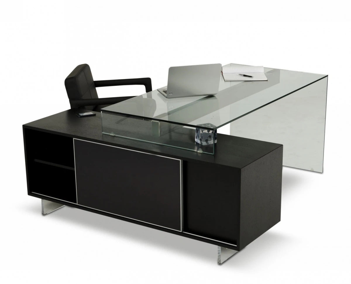 Office Desk : Black Oak Office Desk
