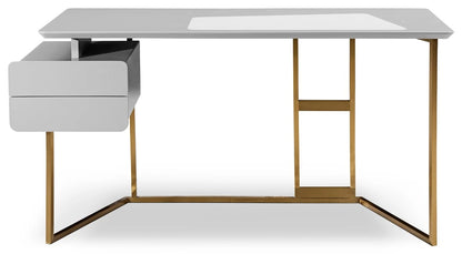 Office Desk Modern Grey & Bronze Desk