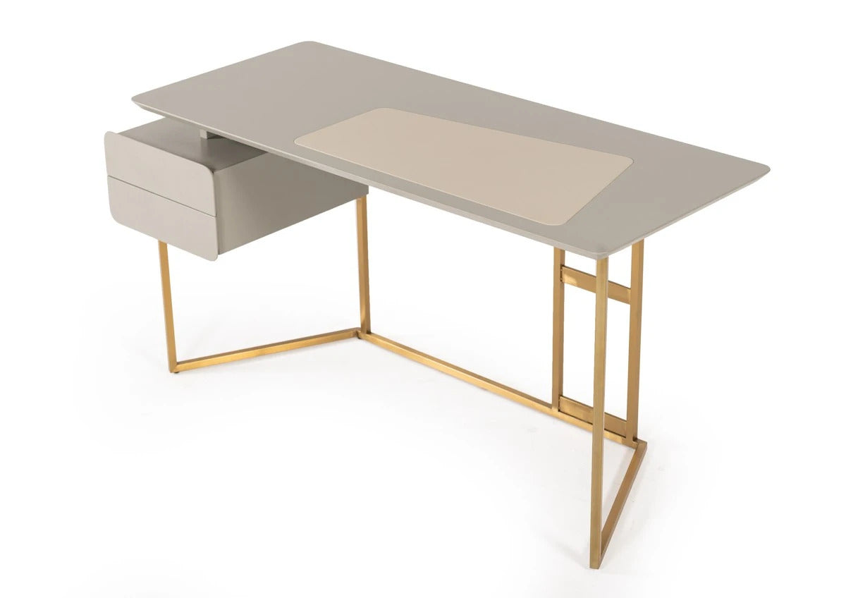 Office Desk Modern Grey & Bronze Desk