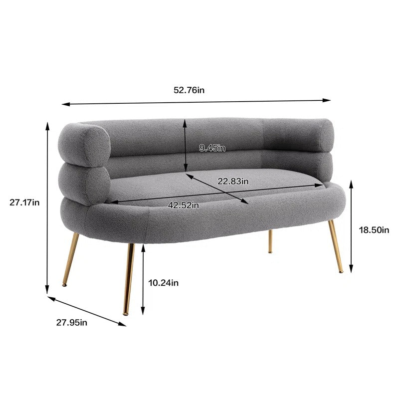 Office Sofa 52.76 Wide Polyester Round Arm Loveseat Sofa
