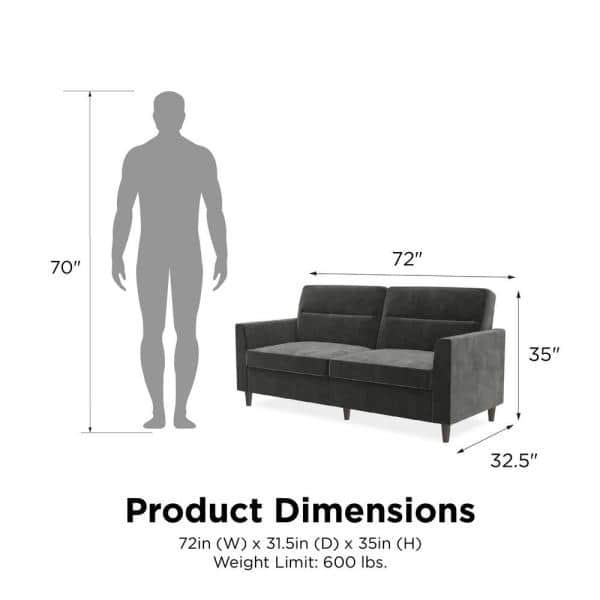 Office Sofa : DIN 72'' Velvet Tuxedo Arm 2 Seater Sofa Set