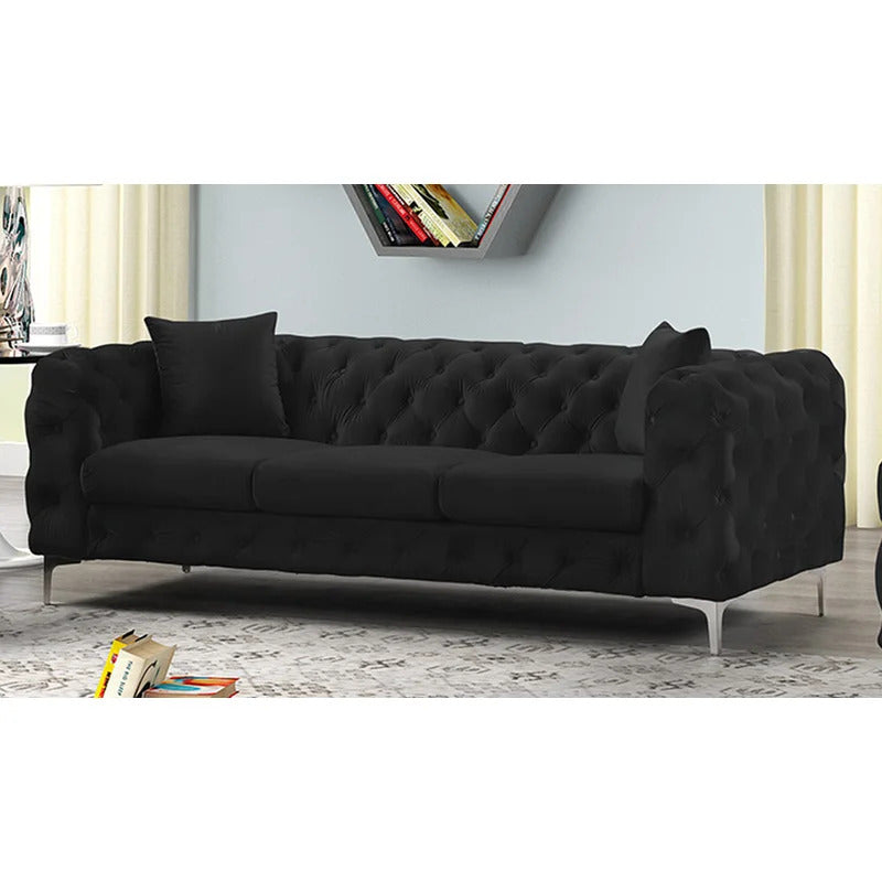 Office Sofa : JOHN 85.5'' Velvet Square Arm Sofa