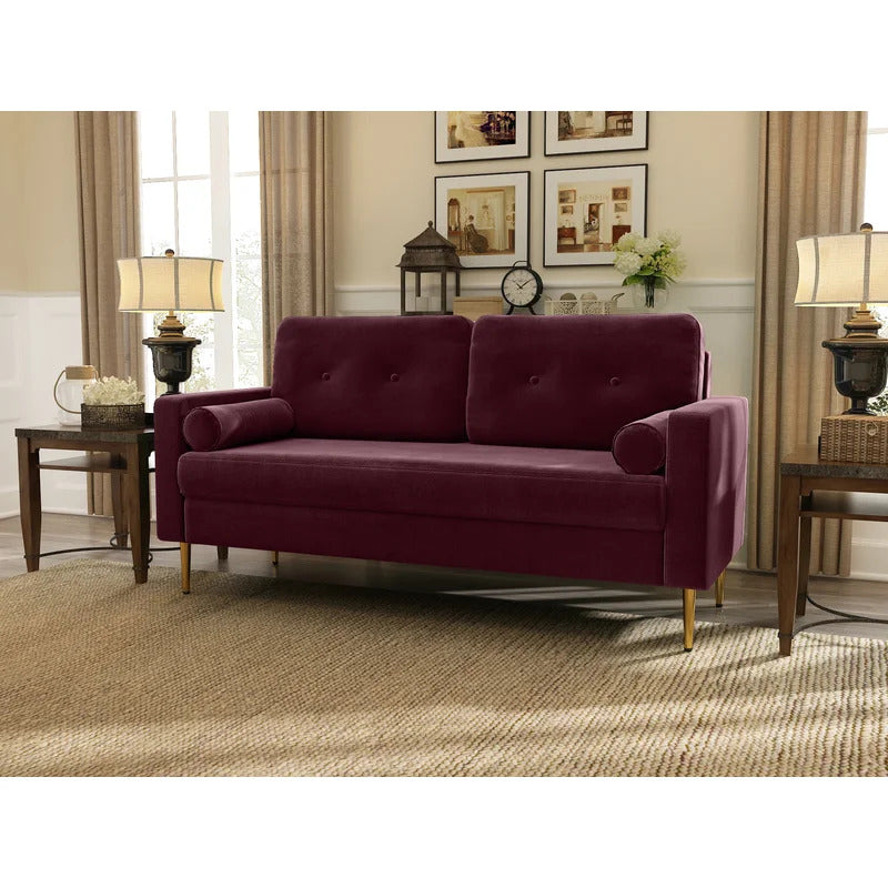 Office Sofa : JOY 71.26'' Velvet Square Arm 2 Seater Sofa Set