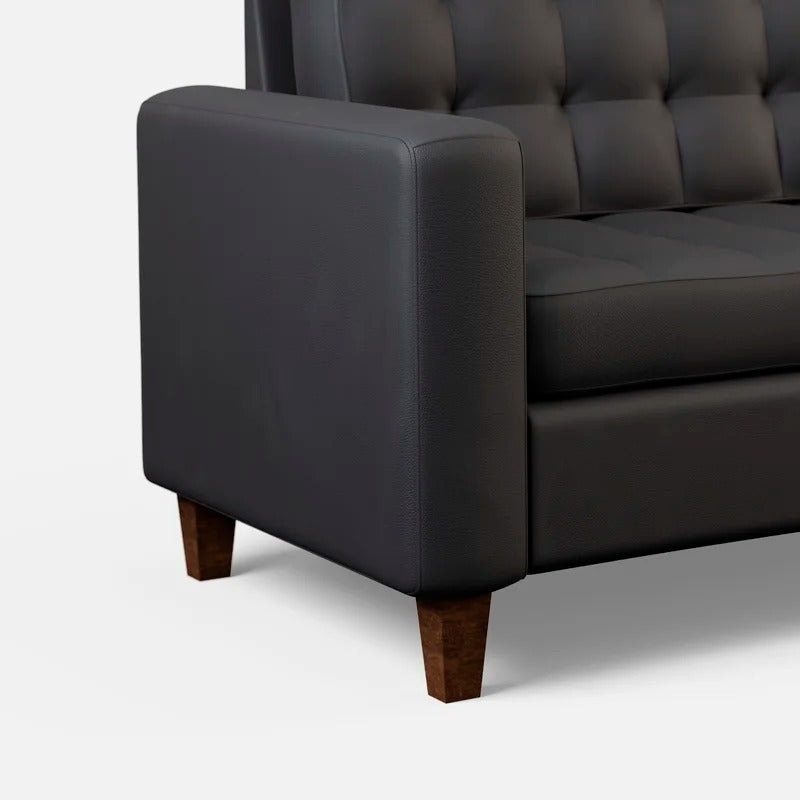 Office Sofa : SID 76'' Vegan Leatherette Square Arm Sofa