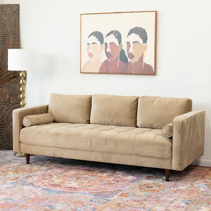 Office Sofa : ZEN 84'' Velvet Square Arm Sofa