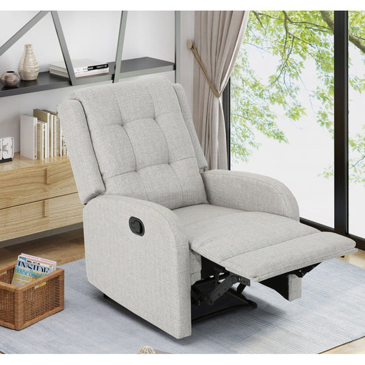Adrano Light Grey Upholstered Fabric Recliner & Massage Chairs