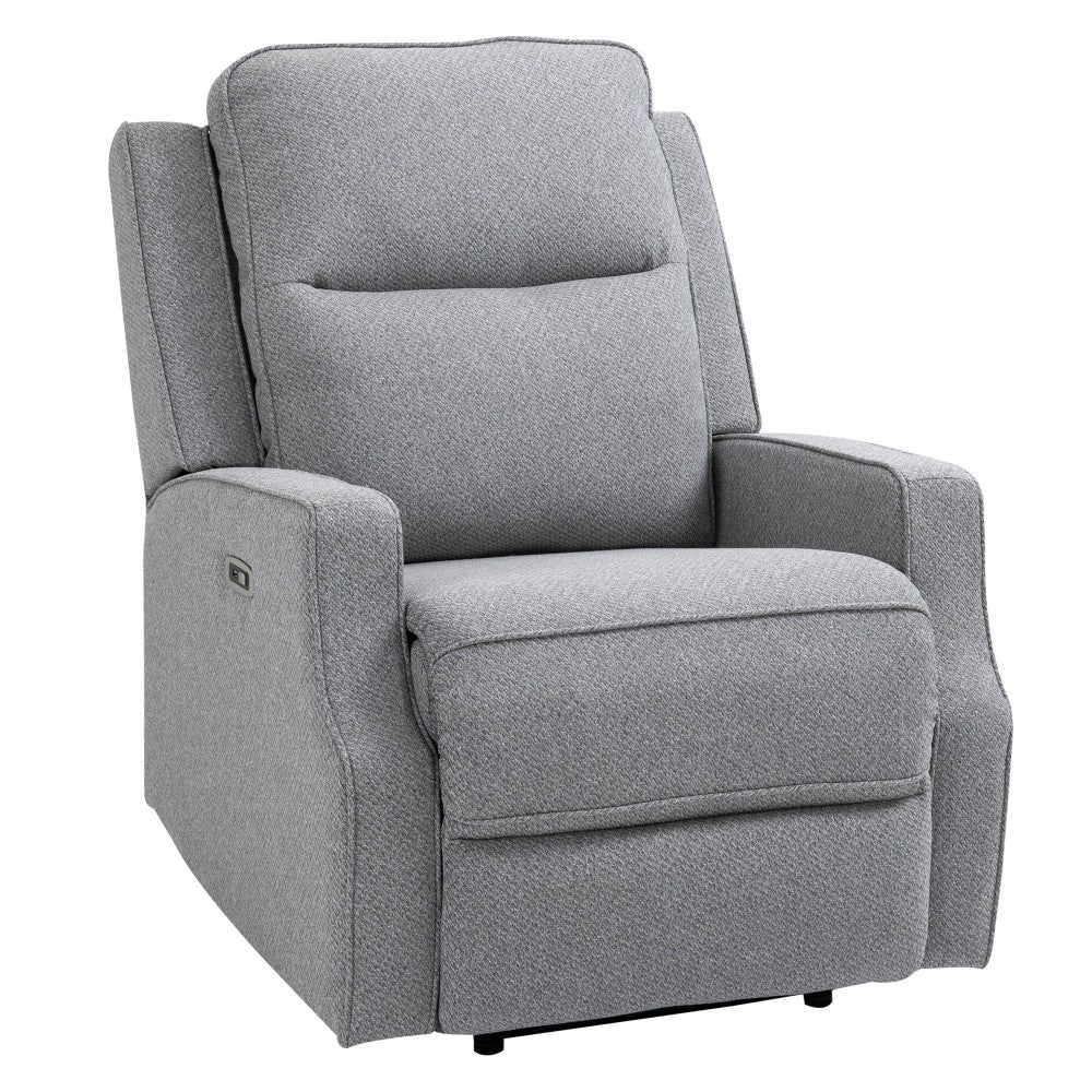 One seater sofa: Alzena Grey Fabric Upholstered Recliner Chair/Armchair Sofa With Retractable Footrest