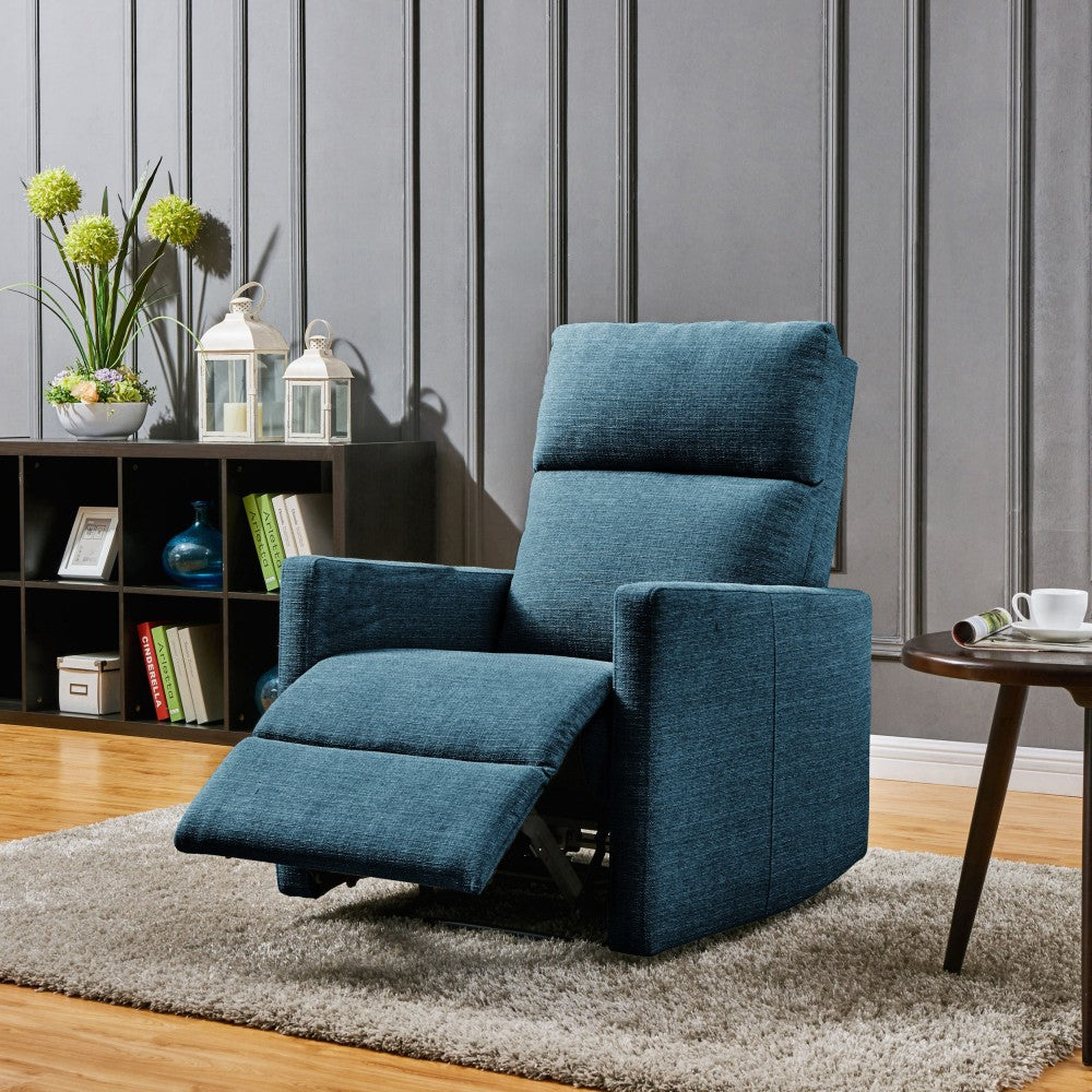 One seater sofa: Fabric Upholstered Recliner Chair/Armchair Sofa With Retractable Footrest
