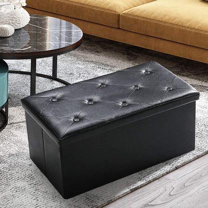 Ottomans : 30 Inches Faux Leatherette Ottoman Bench Foot Rest Stool