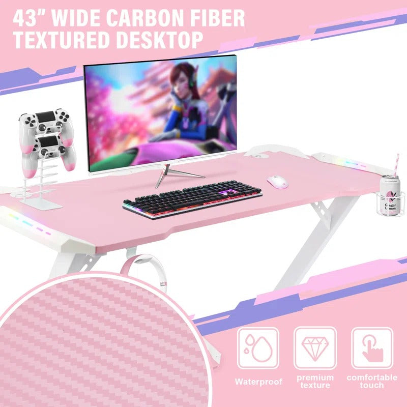 Computer Table: Pink Computer Desk