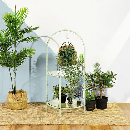 Plant Stand: 2 tier Metal Plant Stand