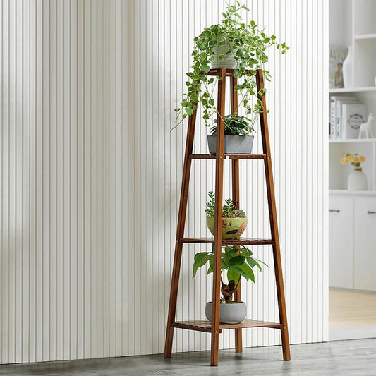 Plant Stand: 4-Tier bamboo Plant Stand