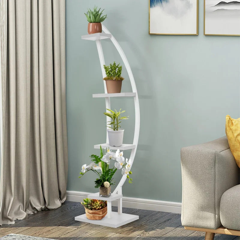 Plant Stand: Curved Multi-Tiered Plant Stand
