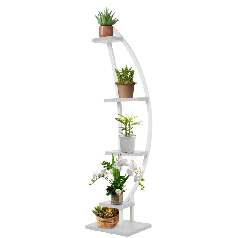 Plant Stand: Curved Multi-Tiered Plant Stand