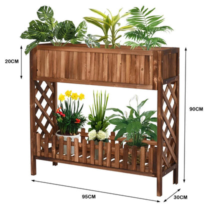 Plant Stand: Rectangular Multi-Tiered Bamboo Plant Stand