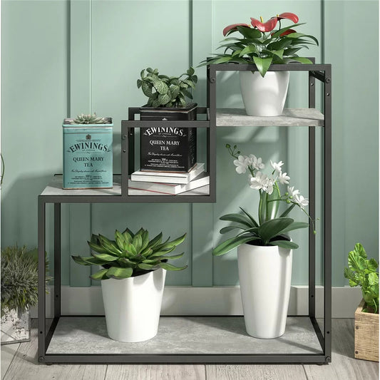 Plant Stand: Rectangular Multi-Tiered Plant Stand (Light Concrete)