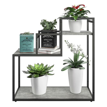 Plant Stand: Rectangular Multi-Tiered Plant Stand (Light Concrete)