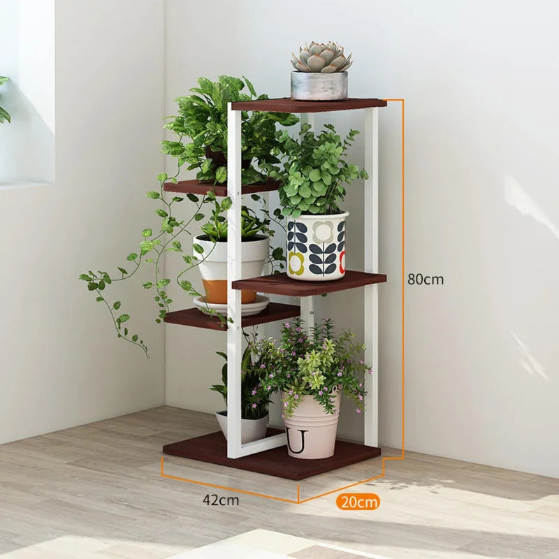 Plant Stand: Rectangular Wooden Multi-Tiered Plant Stand