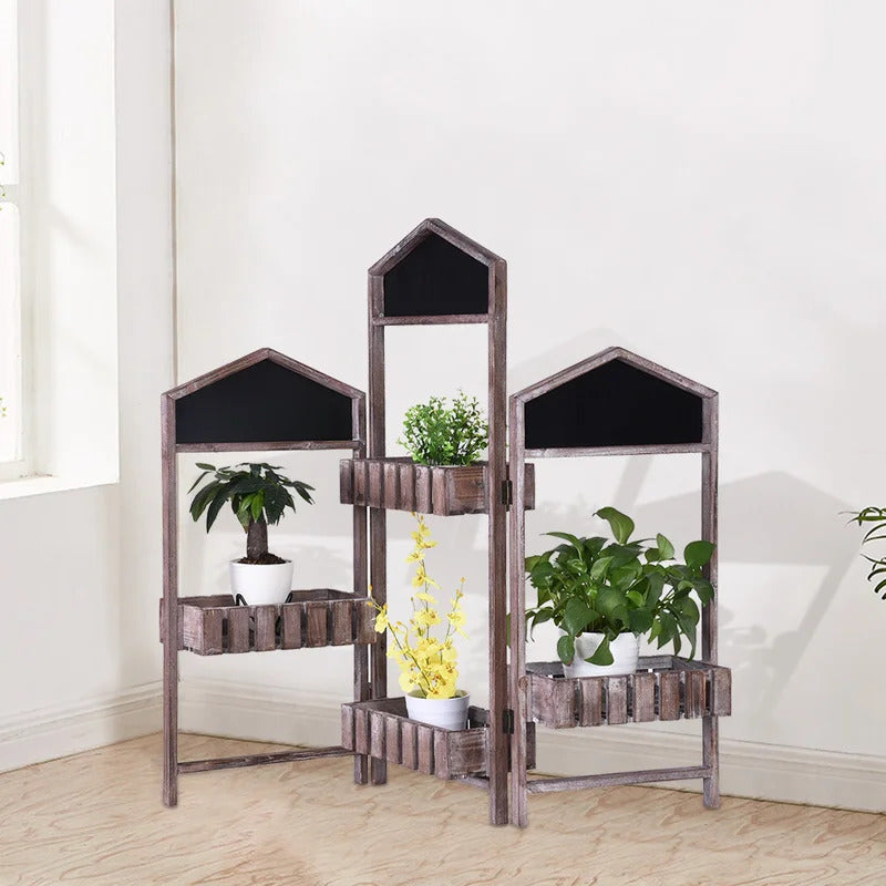 Plant Stand: Solid Wood 4 Shelves Plant Stand