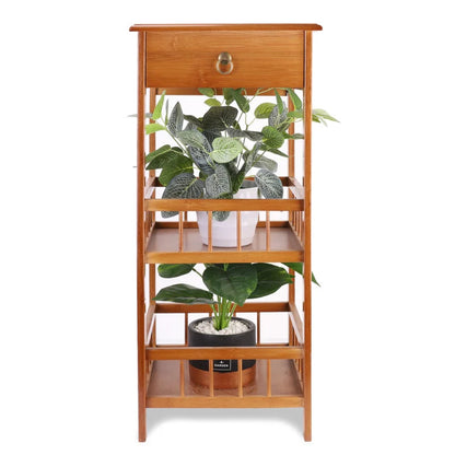 Plant Stand: Square Multi-Tiered Bamboo Plant Stand