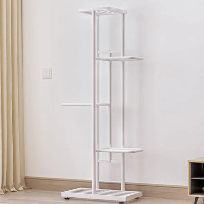 Plant Stand: White Rectangular Multi-Tiered Plant Stand