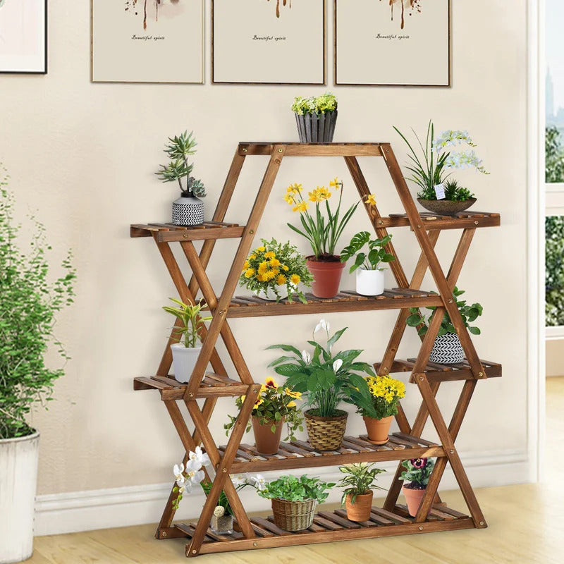 Plant Stand: Wood Square Etagere Plant Stand
