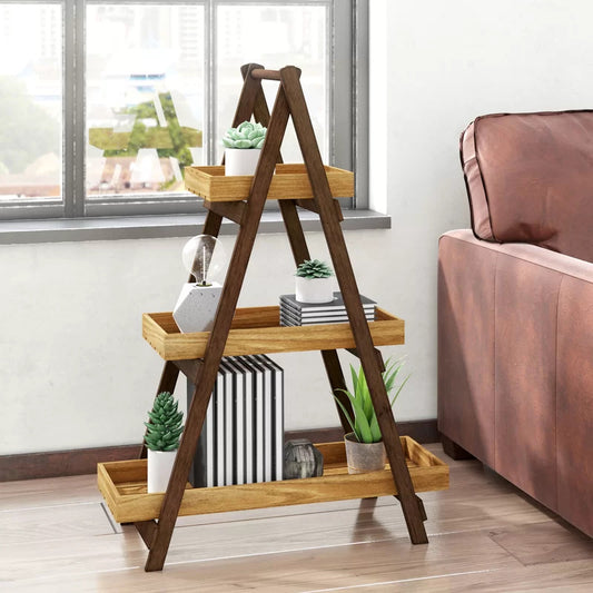 Plant Stand: Wooden 3 Shelve Plant Stand